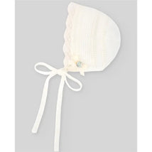 Paz Rodriguez - Knit Newborn Bonnet Paz, Cream/Beige Image 2
