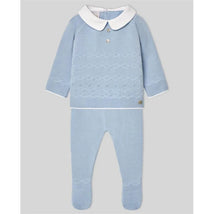 Paz Rodriguez - Take Me Home Set Knit Newborn Sweater + Leggings Vento, Sky Blue Image 1