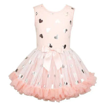 Popatu - Little Girls Metallic Heart Petti Dress, Pink Image 1