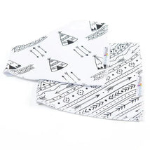 Primo Passi Baby Bandana Bib 2-Pack, White/Black Arrows Image 2