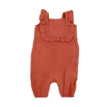 Rose Textiles - 2Pk Baby Girl Muslin Dungaree & Hat Set, Terracotta Image 1