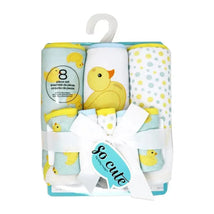 Rose Textiles - 3 Hooded Towels W/ 5 Washcloths, Aqua Duckies Image 2