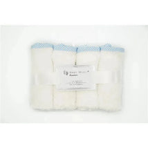 Rose Textiles White w/ Blue Striped Trim Baby Washcloths Image 1