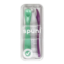 Spuni Silicone Spoons for Babies (Giggly Green + Peakaboo Purple) Image 1