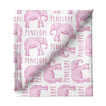 Sugar + Maple Personalized Stretchy Blanket | Elephant Pink - MacroBaby