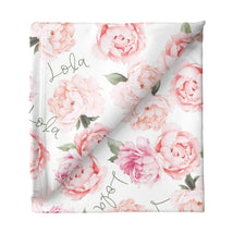 Sugar + Maple Personalized Stretchy Blanket | Peach Peony Blooms - MacroBaby
