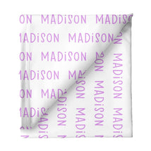 Sugar + Maple Personalized Stretchy Blanket | Repeating Name - MacroBaby