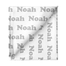 Sugar + Maple Personalized Stretchy Blanket | Repeating Name - MacroBaby