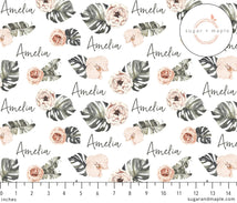 Sugar + Maple Personalized Stretchy Blanket | Tropical Floral - MacroBaby