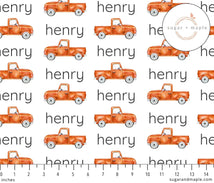 Sugar + Maple Personalized Stretchy Blanket | Truck Orange - MacroBaby