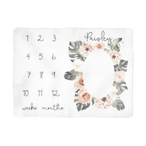 Sugar + Maple Personalized Tropical Boho Floral Milestone Blanket | Personalized - MacroBaby