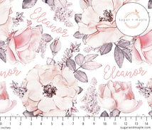 Sugar + Maple Plush Minky Fleece Personalized Blanket | Wallpaper Floral - MacroBaby