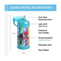 THERMOS - Vacuum Insulated Stainless Steel 12oz Straw Bottle, Trolls3 Image 2