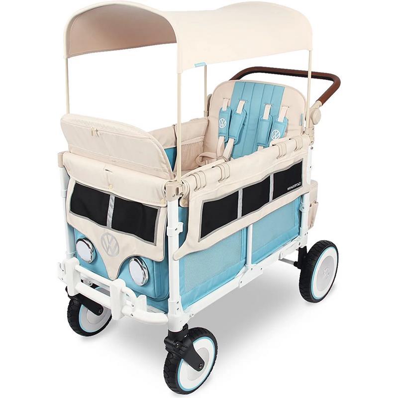 Carro plegable plegable con bolsa trasera, mango de empuje ajustable,  carrito de playa todo terreno con rueda grande para arena, carrito de playa