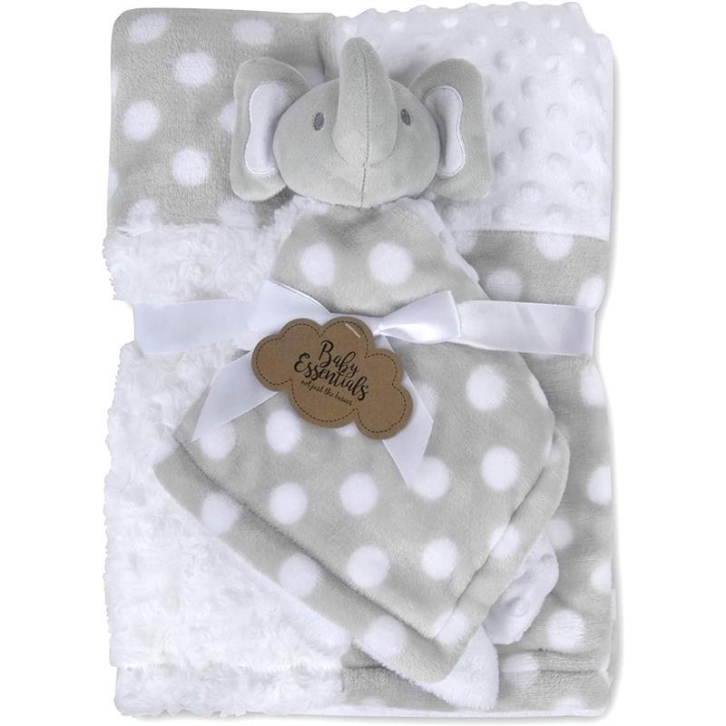 A.D. Sutton - Baby Essentials Blankets With Secutiry Blanket, Elephant Grey Image 1