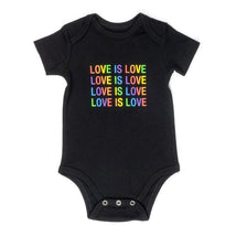About Face Designs Baby Bodysuit All over Love is Love Print, Black 3-6M Image 1