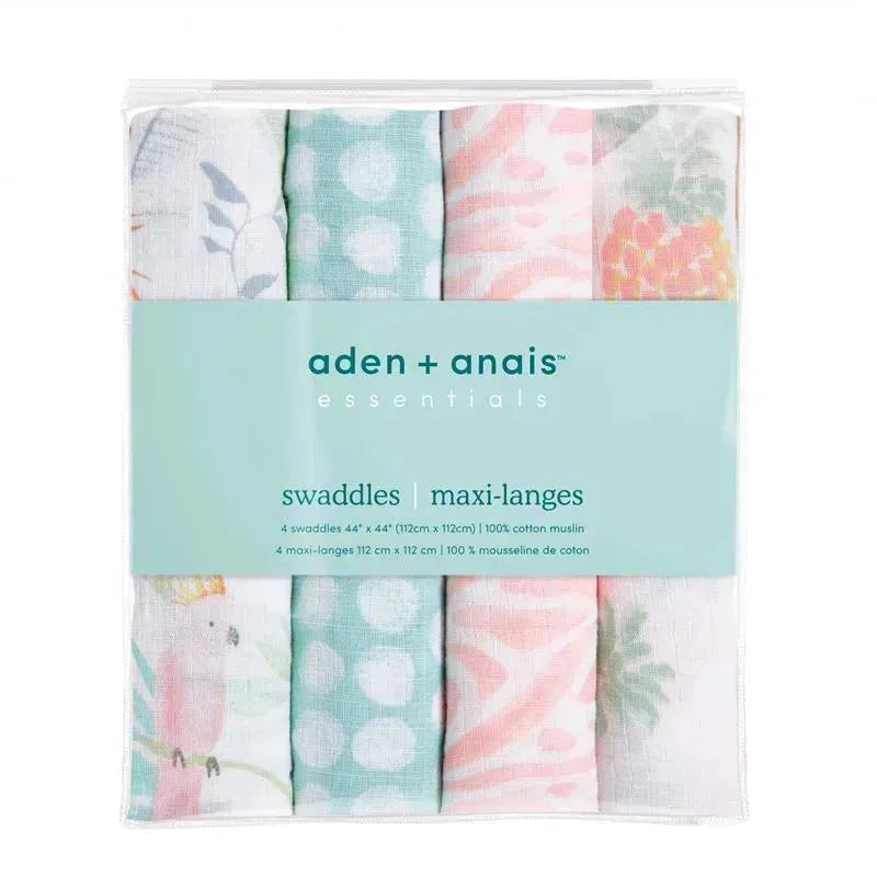 Aden + Anais - 4 Pk Muslin Swaddles, Tropicalia Image 1