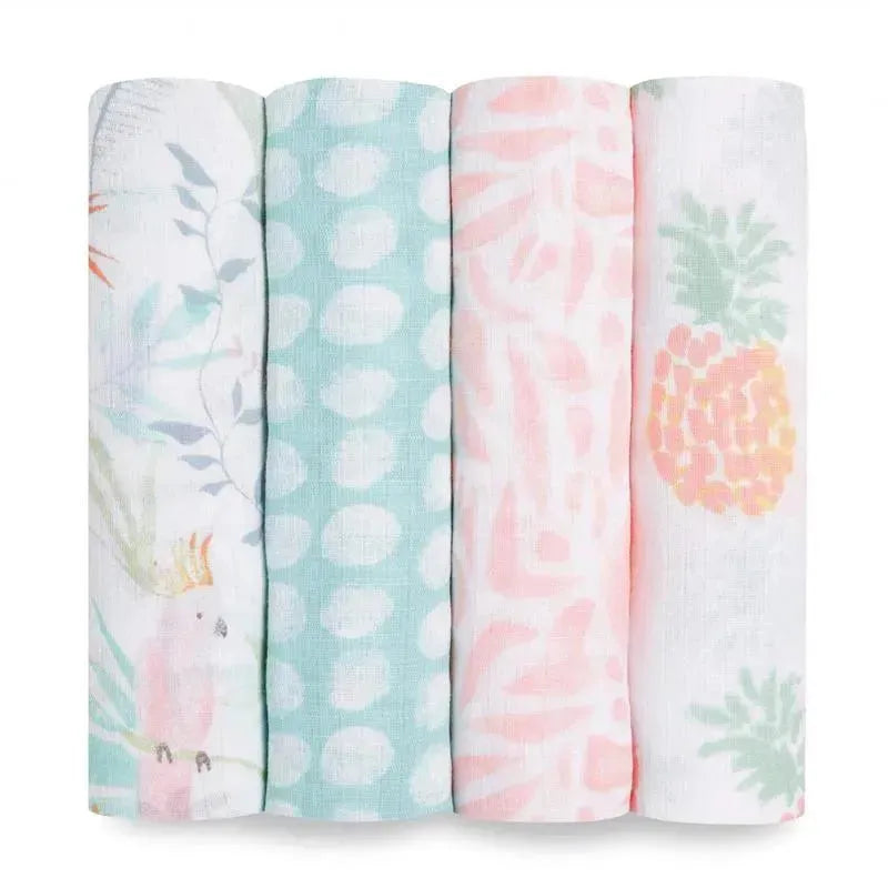 Aden + Anais - 4 Pk Muslin Swaddles, Tropicalia Image 6