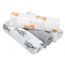 Aden + Anais - 4Pk Muslin Swaddles, Safari Babes Image 1