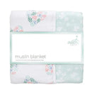 Aden by Aden - Muslin Blanket, Briar Rose Floral Heart.