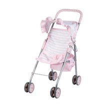 Adora - Pastel Pink Heart Baby Doll Stroller with Umbrella Shade & Ruffle Trim Image 1