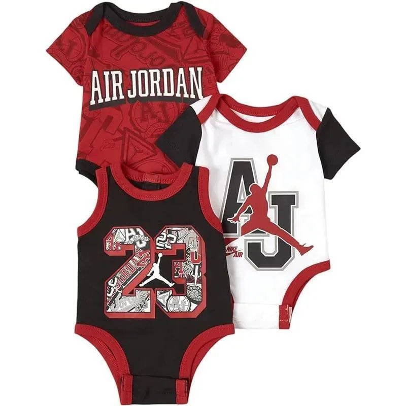 Jordan Baby - 3Pk Boys Bodysuits AJ, Red, Black and White Image 1