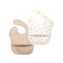 Ali + Oli - 2Pk Smock Bib For Baby Short Sleeve, Flowers Sand Image 1