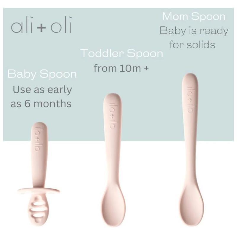 Ali + Oli - 3Pk Multi Stage Spoon Set For Baby, Blush Image 3