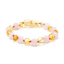 Ali + Oli - Amber & Gemstone Bracelet, Lemon/Rose Image 1