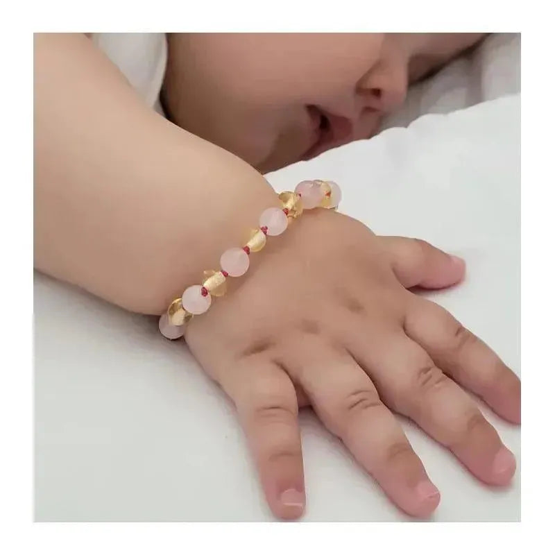 Ali + Oli - Amber & Gemstone Bracelet, Lemon/Rose Image 2