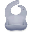 Ali + Oli Silicone Baby Bib Roll Up & Stay Closed (Pebble) Image 1