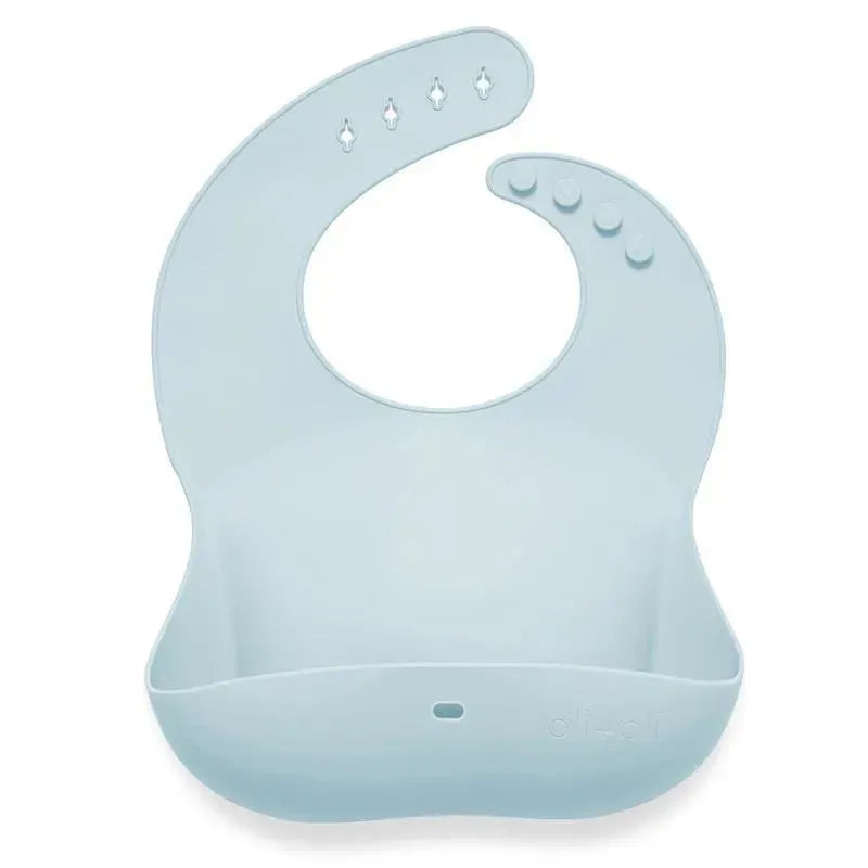 Ali + Oli - Silicone Baby Bib Roll Up & Stay Closed, Sky Image 1