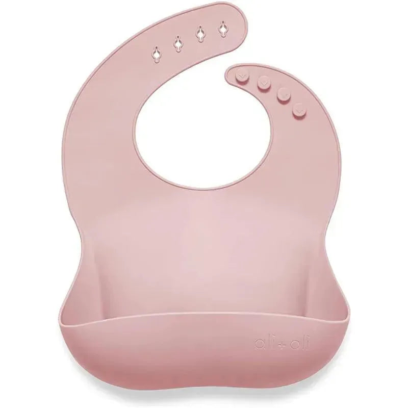 Ali + Oli Silicone Baby Bib (True Pink) Image 1