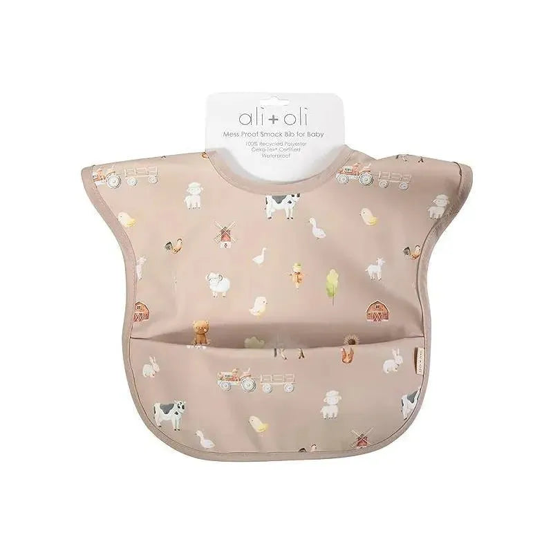 Ali + Oli - Smock Bib For Baby & Toddler Short Sleeve, Farm Image 3