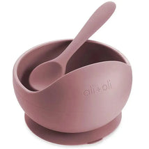 Ali + Oli Suction Bowl & Spoon (Mauve) Image 1