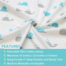 American Baby -100% Cotton Knit 5.7 Oz Value Jersey Fitted Bassinet Sheet 15 X 33 X 4, Grey Alphabet Image 8