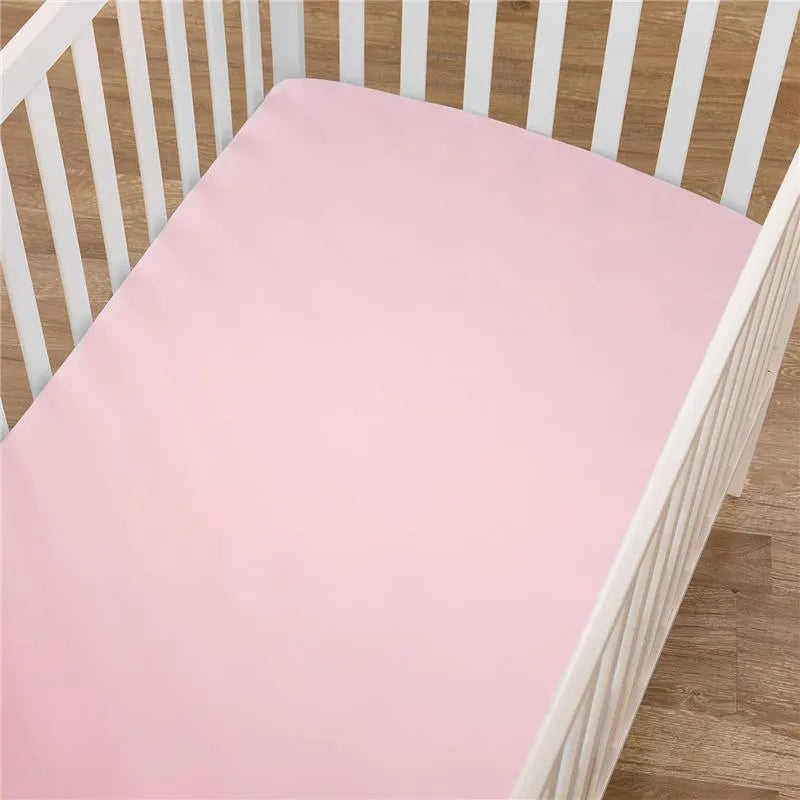 American Baby -100% Cotton Knit Jersey Fitted Crib Sheet, Pink Image 4