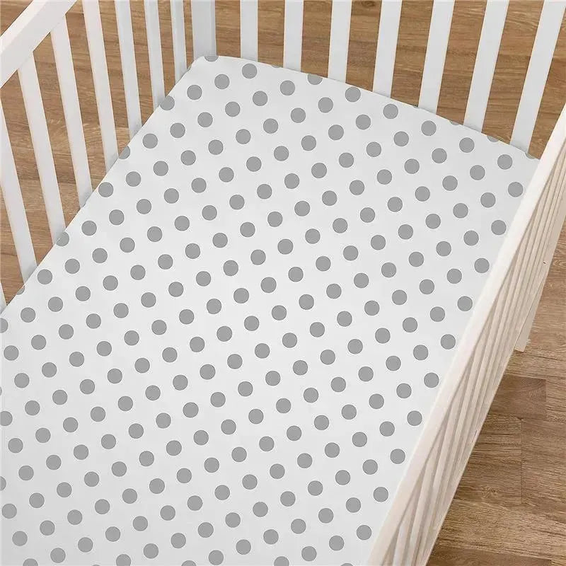 American Baby - 100% Natural Cotton Percale Fitted Crib Sheet, Dots Image 3
