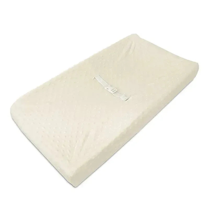 American Baby - Heavenly Soft Minky Dot Fitted Contoured Changing Pad Cover, Ecru Image 1