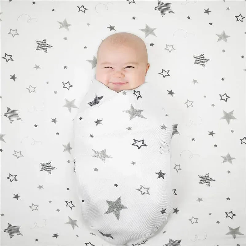 American Baby - Printed 100% Cotton Jersey Knit Fitted Crib Sheet, Super Stars Image 4