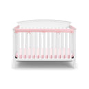 American Baby - Side Crib Rails Covers, Pink/White Image 2