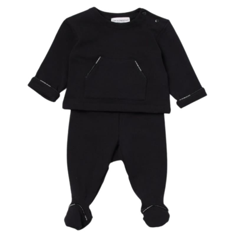 Armani Baby - 2Pk Newborn Boy Top & Bottom Set, Navy Image 1