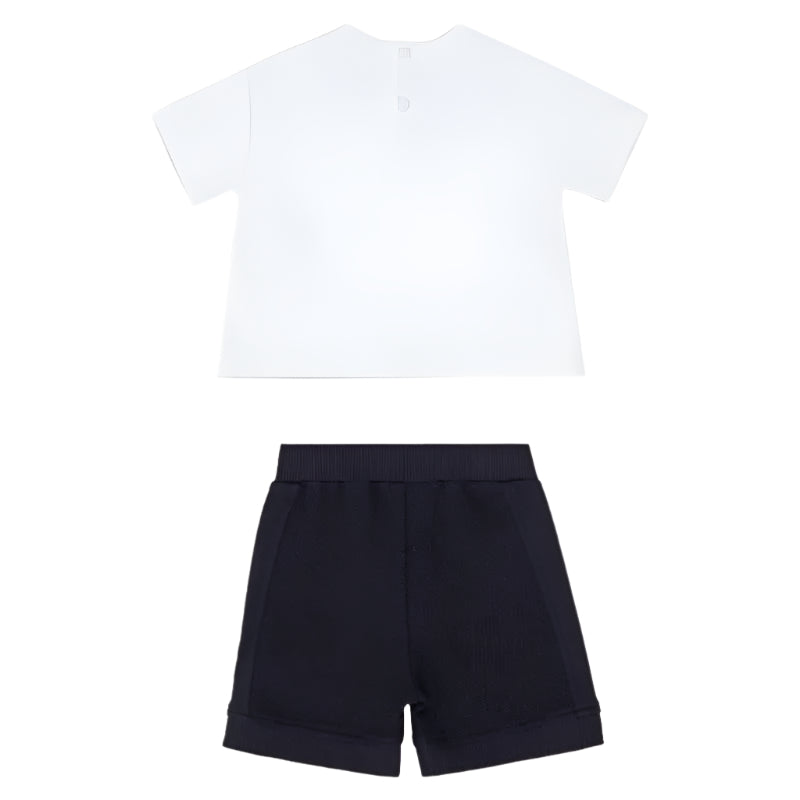 Armani Baby - 2Pk Set T-Shit And Shorts, White And Navy Image 2