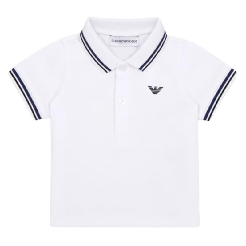 Armani Baby - Boy Essential Short Sleeve Polo, White Image 1