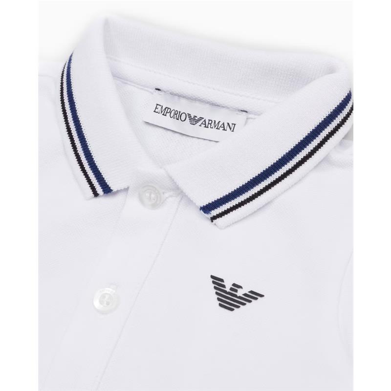 Armani Baby - Boy Essential Short Sleeve Polo, White Image 3