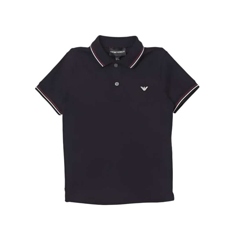Armani - Baby Boy Essential Shorts Sleeve Polo, Blue Image 1