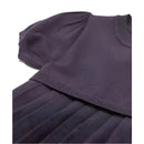 Armani Baby - Girl Short Sleeve Pleated Dress Logo, Navy Image 3