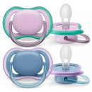 Avent - 2Pk Ultra Air Pacifier Blue Hush & Lush Lilac, 6/18M  Image 2