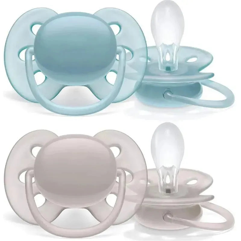 Avent - 2Pk Ultra Soft Pacifier Blue & Grey, 6/18M Image 2