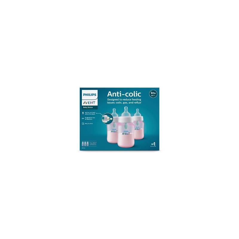 Avent - 3Pk Anti-Colic Bottle With Airfree Vent, 9Oz, Pink Image 5